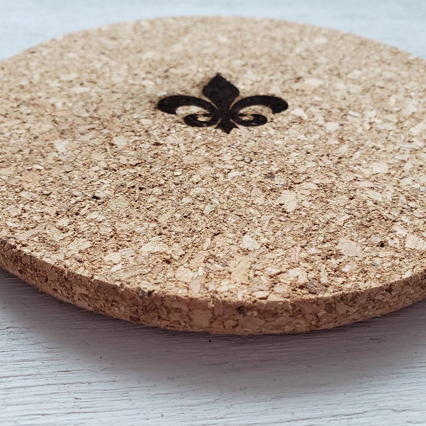 Fleur de Lis Cork Trivet || Laser Engraved Trivet || Housewarming Gift