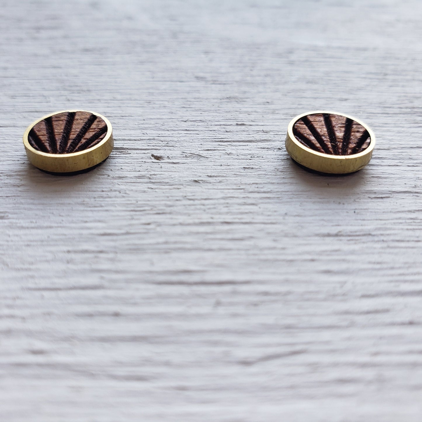 Sun Ray Circles in Cherry - Laser Cut Earrings || Modern Geometric Jewelry