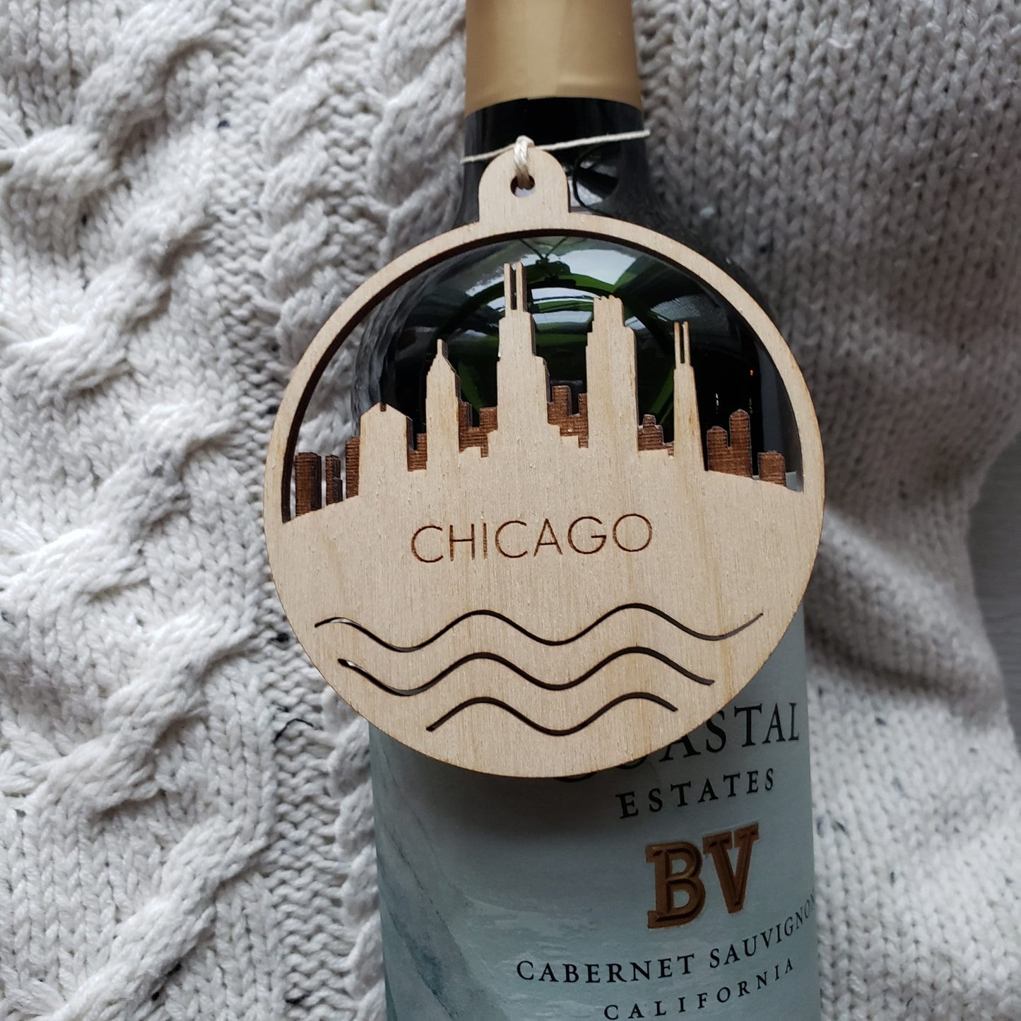 Chicago Skyline Christmas Ornament - Wood ornaments - Holiday teacher gift