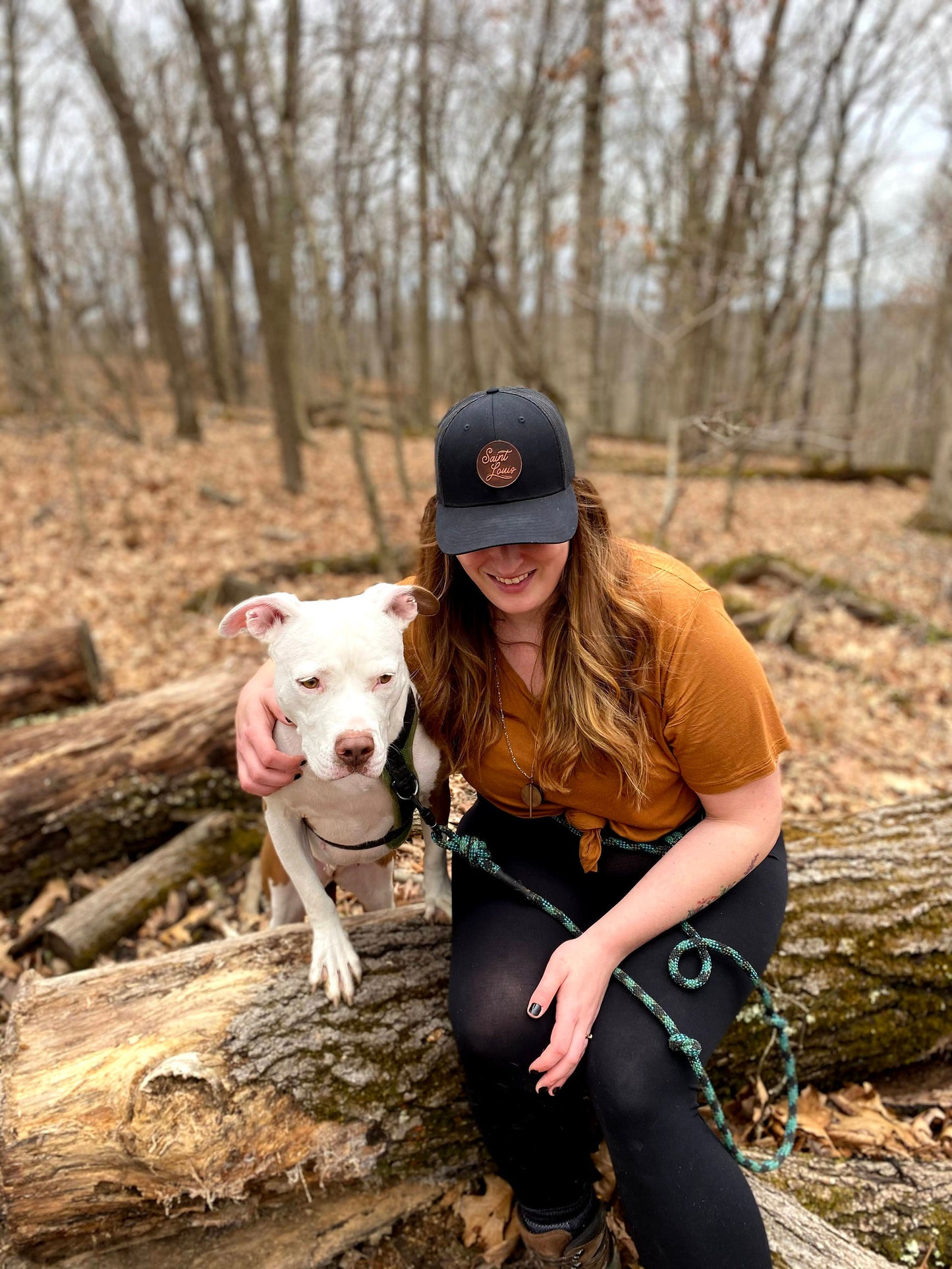 St. Louis Script Snapback || STL Black Mesh Back Low Profile Trucker Hat
