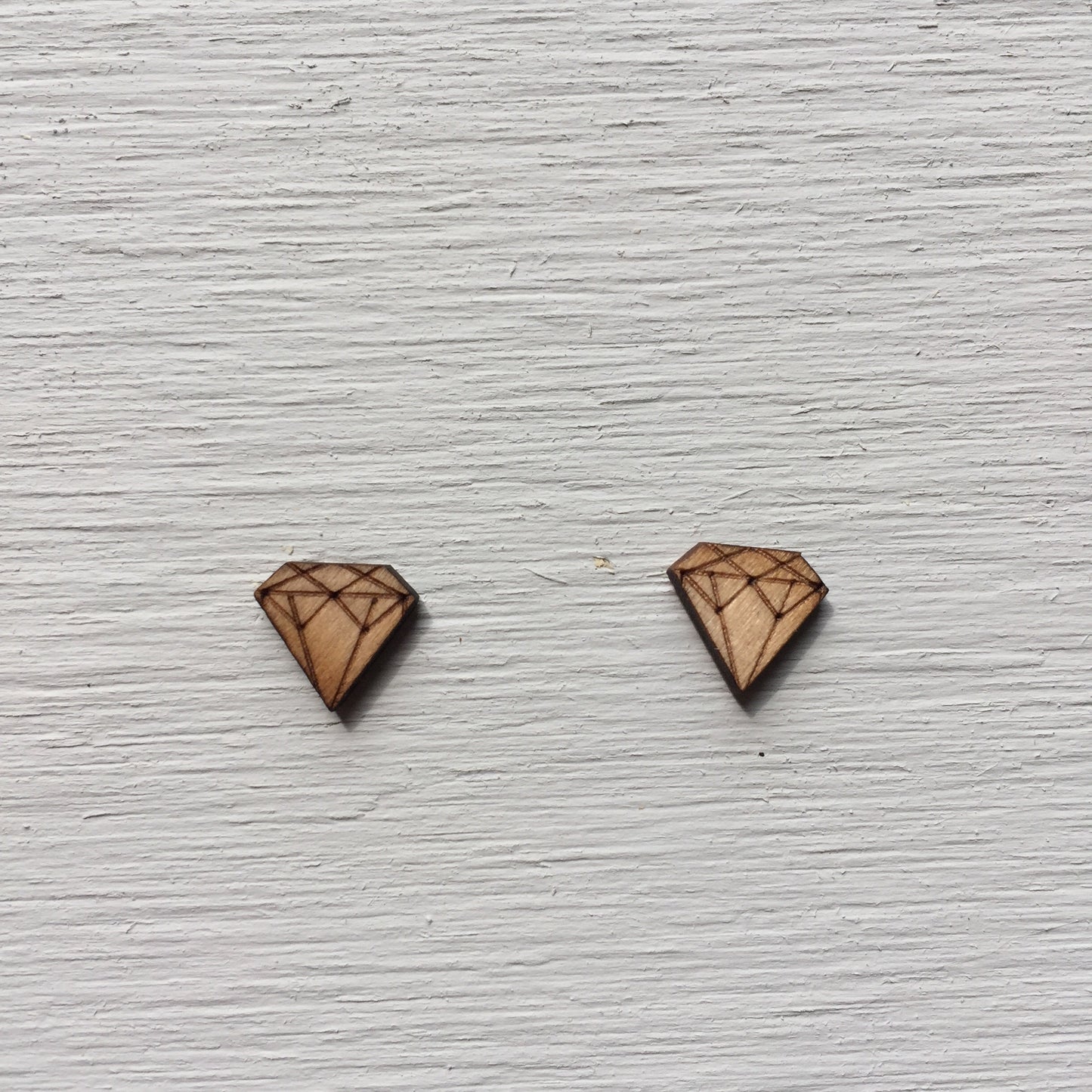 Diamonds - Wooden Laser Cut Earrings || Modern Geometric Jewelry