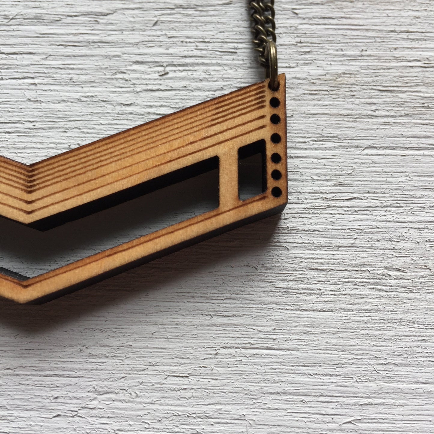 Chevron - Wooden Laser Cut Necklace || Modern Geometric Jewelry