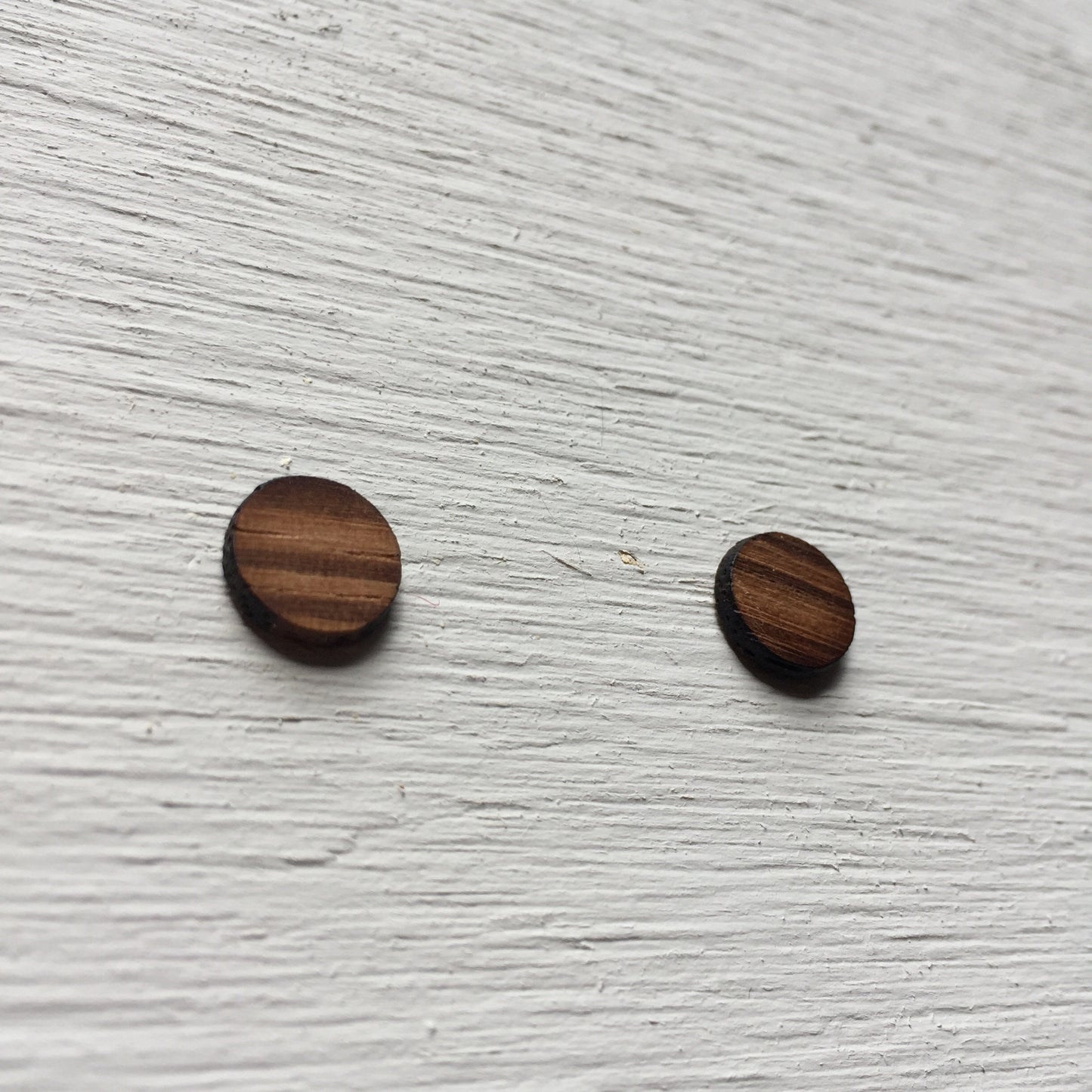 Zebra Wood Circles - Laser Cut Wood Earrings || Geometric Jewelry || Gift for Men