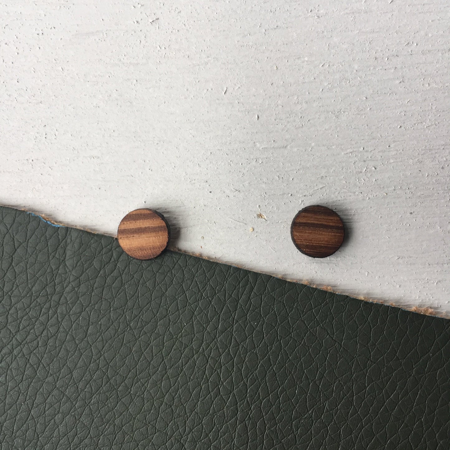 Zebra Wood Circles - Laser Cut Wood Earrings || Geometric Jewelry || Gift for Men