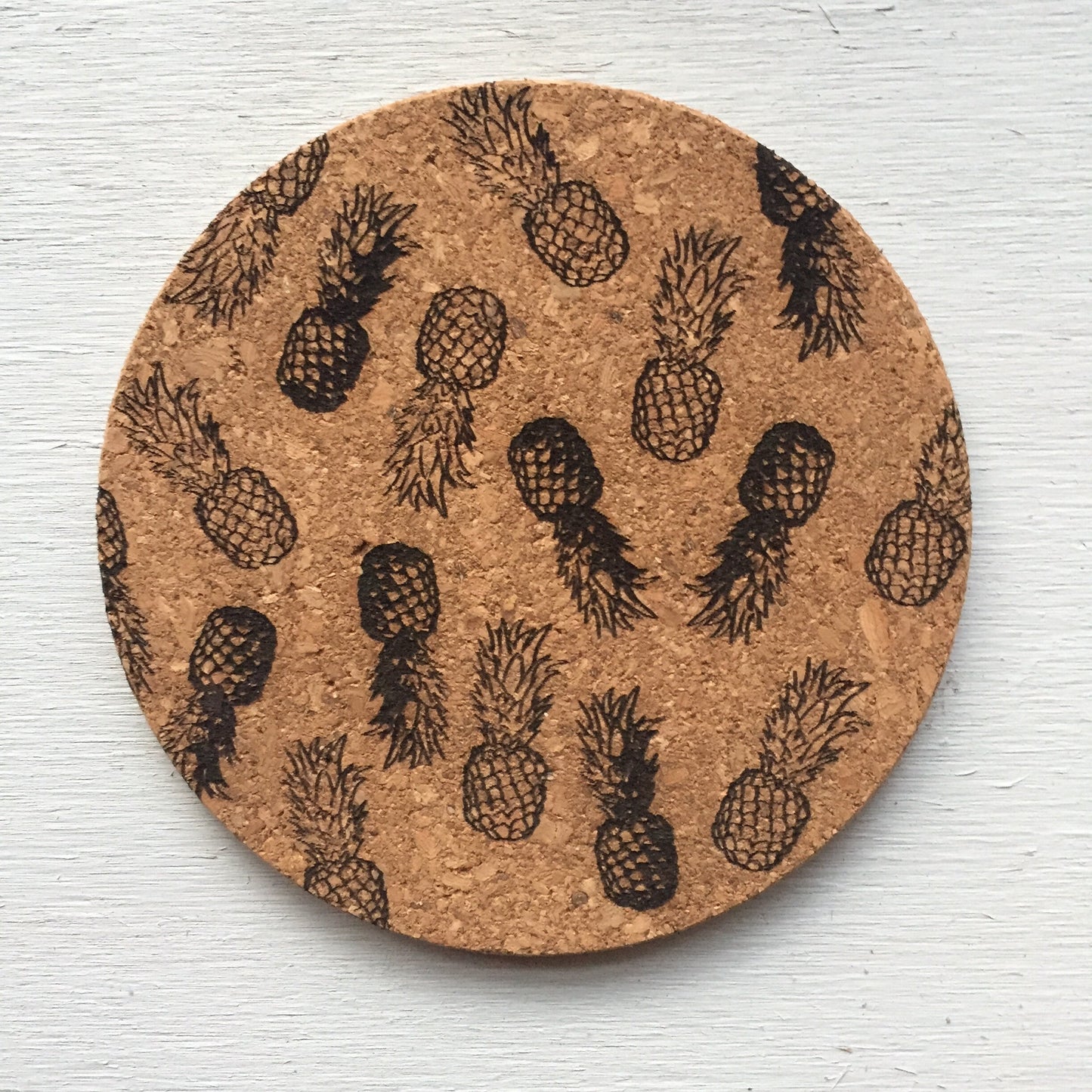 Pineapple Cork Trivet || Laser Engraved Trivet