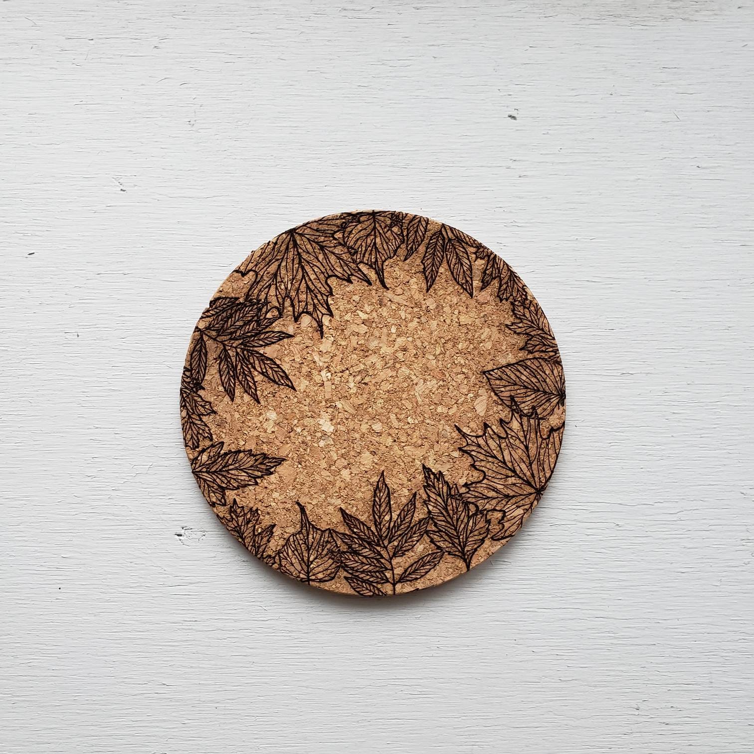 Fall Leaf Trivet || Laser Engraved Cork Trivet || Autumn Table Decor || Leaves