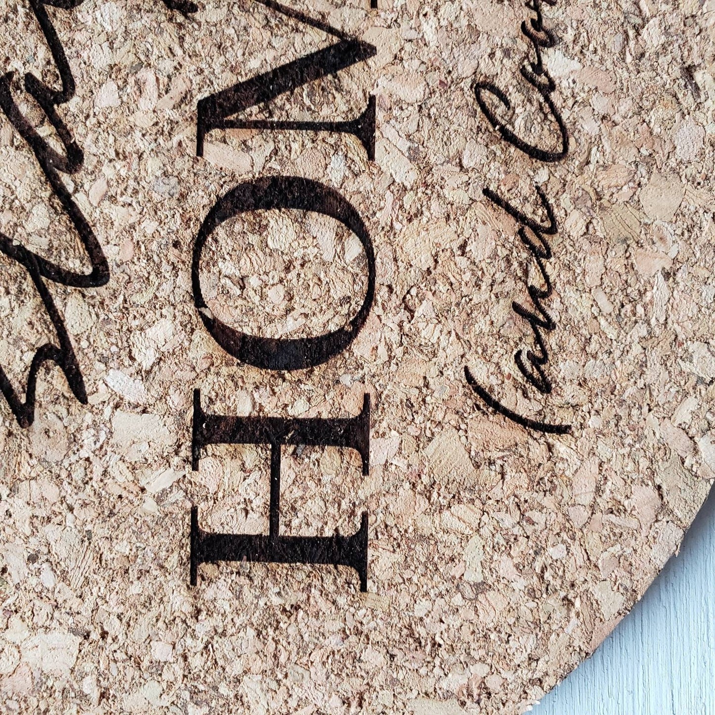 Let's Stay Home (and Cook) Cork Trivet || Laser Engraved Trivet