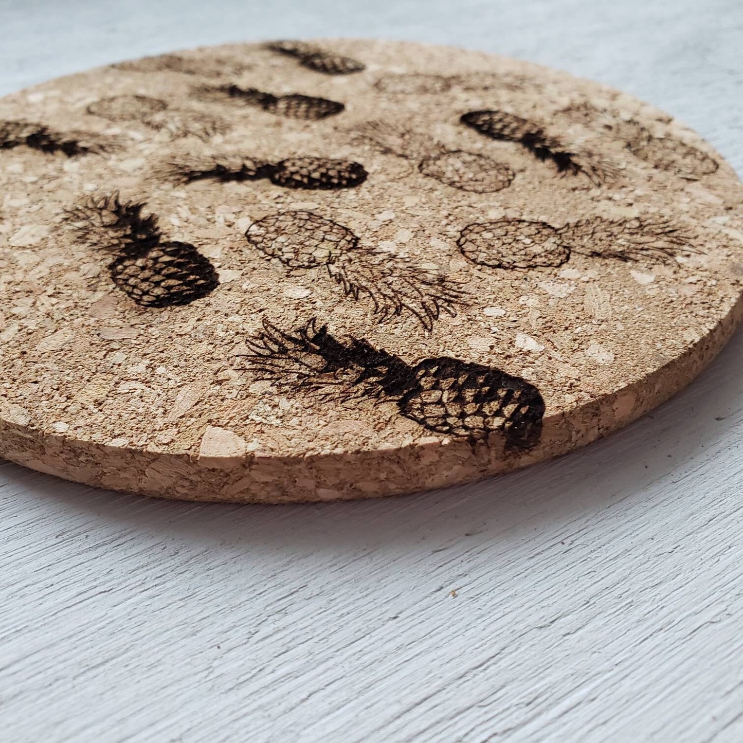 Pineapple Cork Trivet || Laser Engraved Trivet