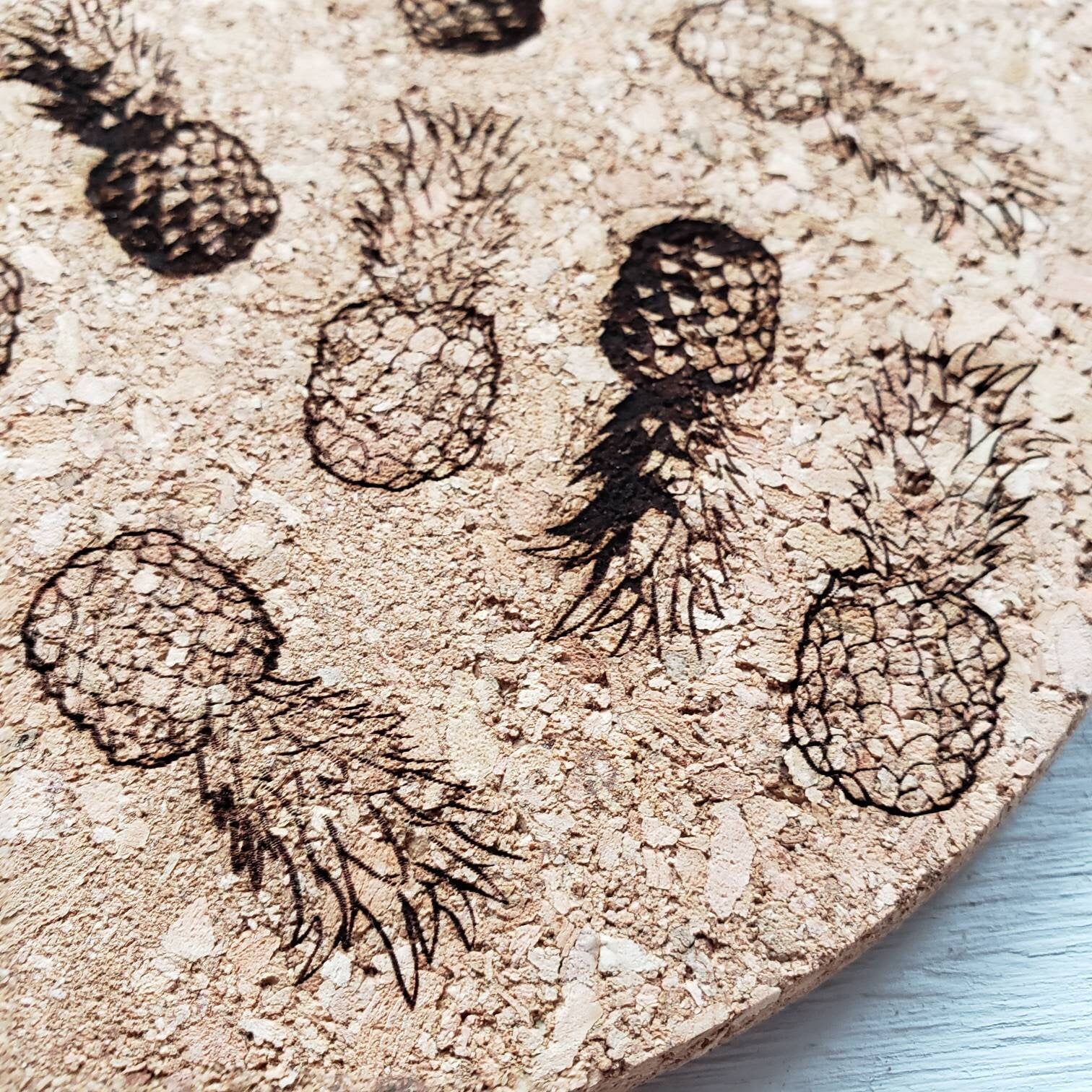 Pineapple Cork Trivet || Laser Engraved Trivet