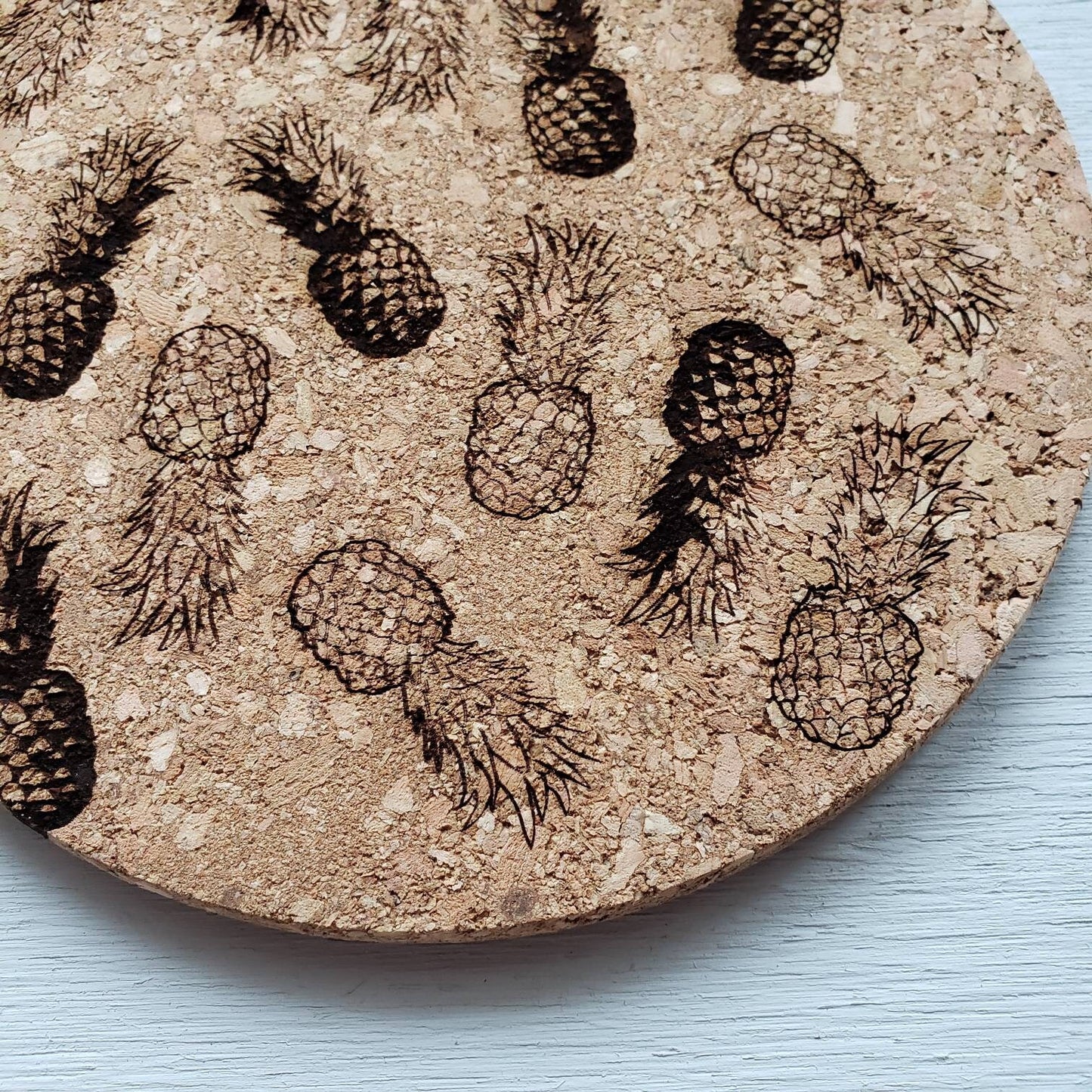 Pineapple Cork Trivet || Laser Engraved Trivet