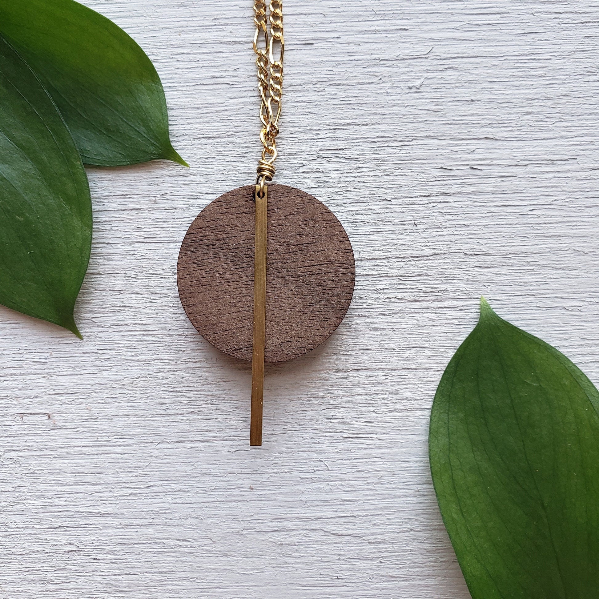 Pendulum - Laser Cut Wood Necklace || Modern Geometric Jewelry || 5th Anniversary Gift for Her