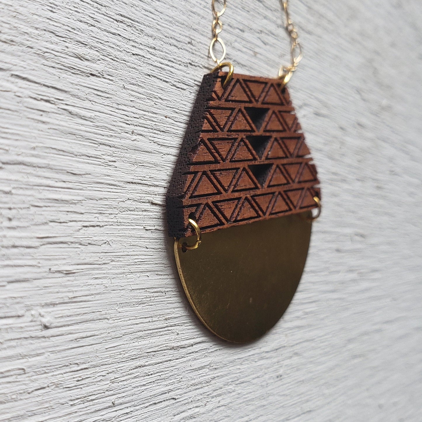 Modern Southwestern necklace - Laser Cut Wood Necklace || Geometric Jewelry - Gift for Wife, Gift for Women