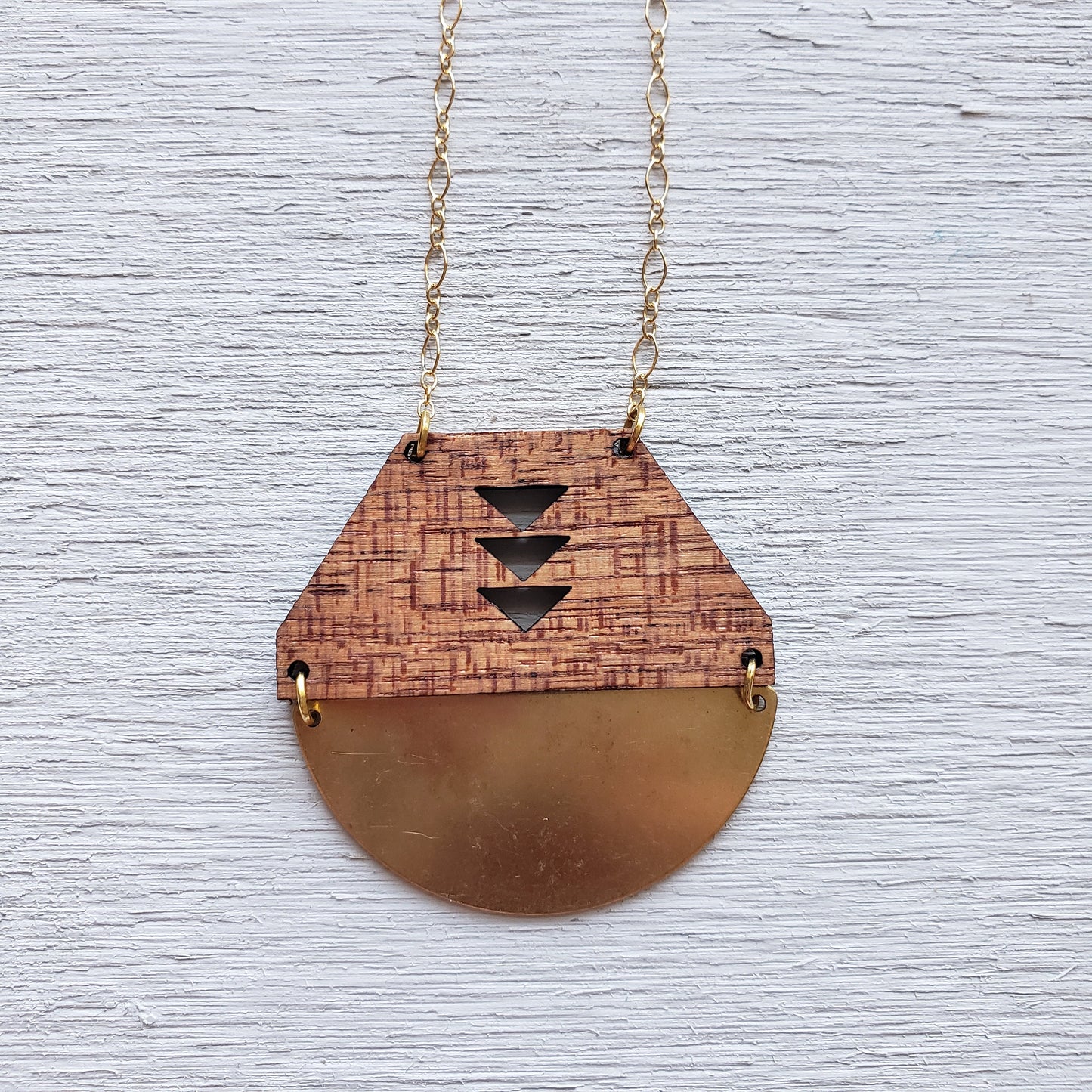 Modern Southwestern necklace - Laser Cut Wood Necklace || Geometric Jewelry - Gift for Wife, Gift for Women