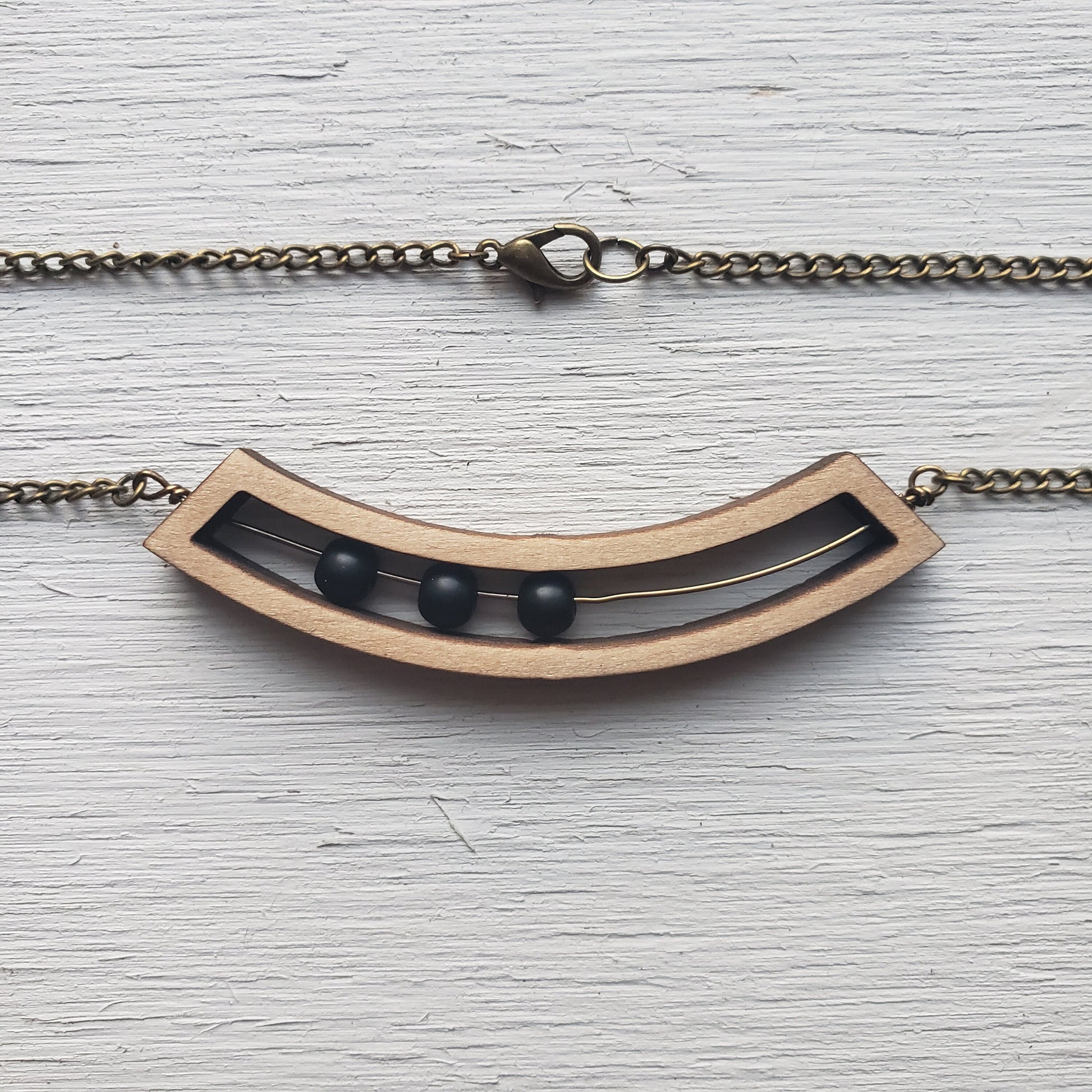 Wooden Abacus - Laser Cut Wood Necklace ||  Geometric Jewelry || 5th Anniversary Gift for her