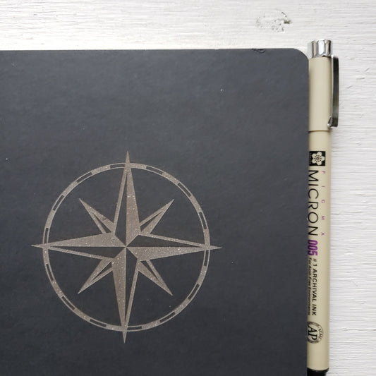 Compass Rose - Laser Engraved Notebook || Dotted Journal || Adventure Planner