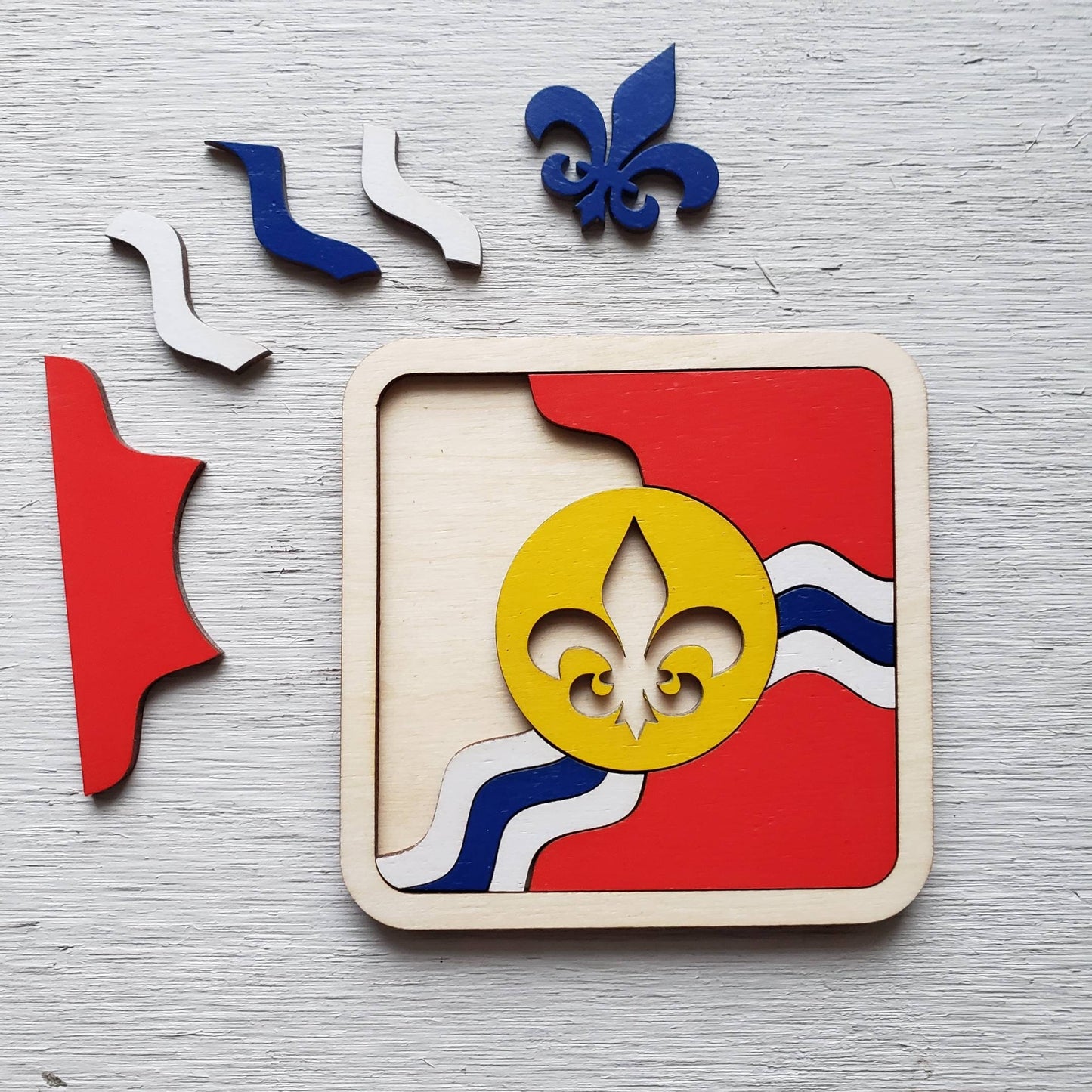 St Louis Flag Puzzle Coaster || Beer Coaster || Bar Games