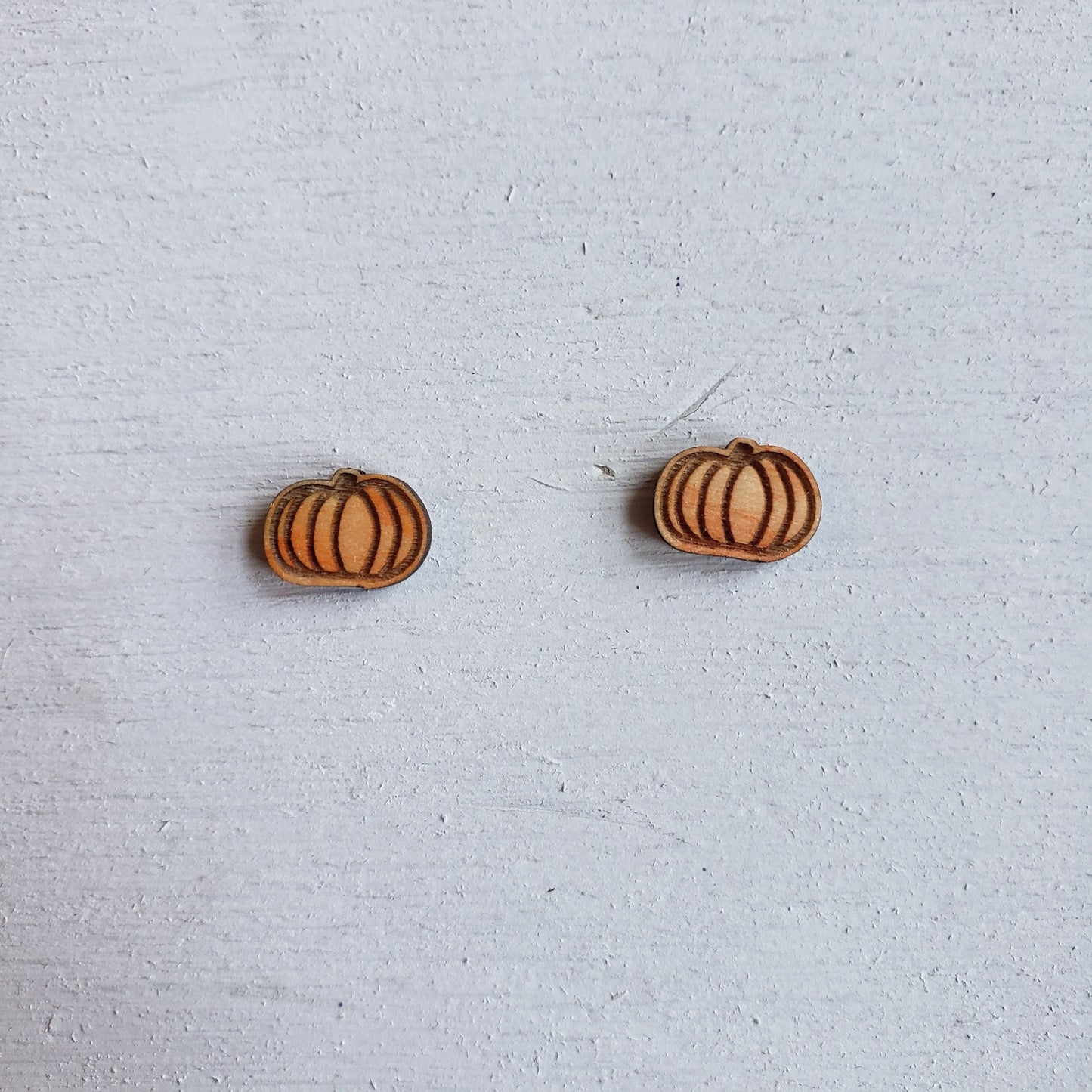 Pumpkin Earrings - Halloween Jewelry - Orange Pumpkin Post Earring