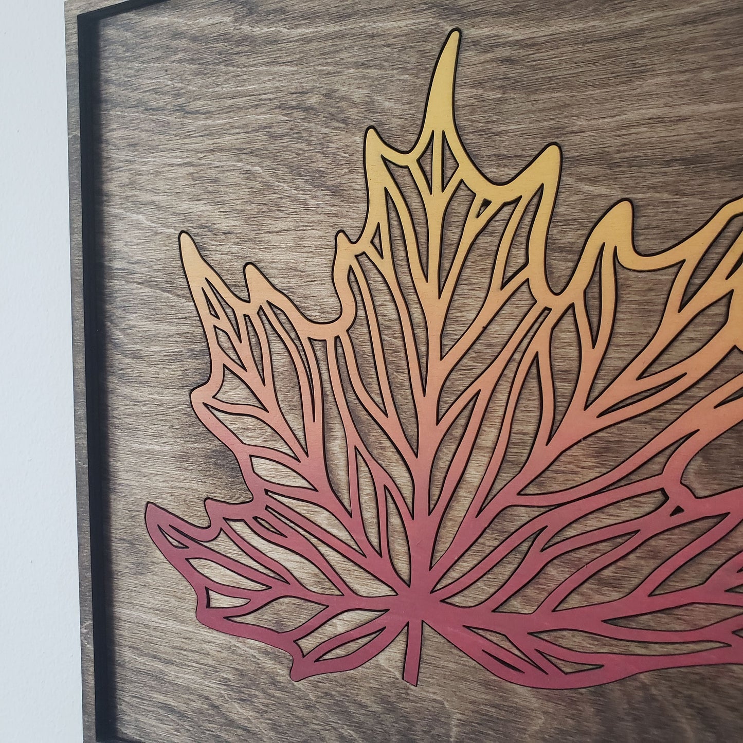 Fall Leaves Wooden Sign - Autumn Wall Art - Thanksgiving Decor - Thanksgiving Decorations - Wood Fall Decor