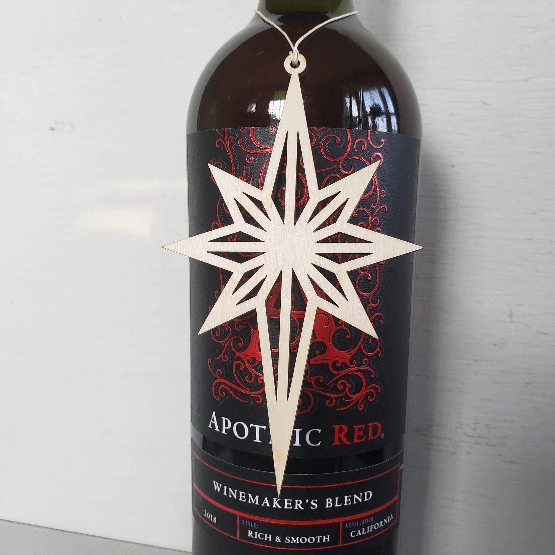 Bethlehem Star Christmas Tree Ornament - Holiday Wine Tag - Teacher Gift