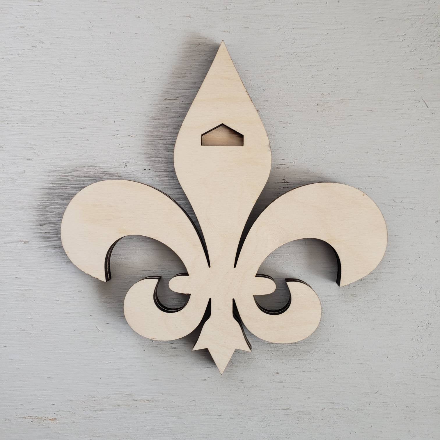 Fleur de Lis Wall Sign - Gallery Wall Accessory - Wooden Sign