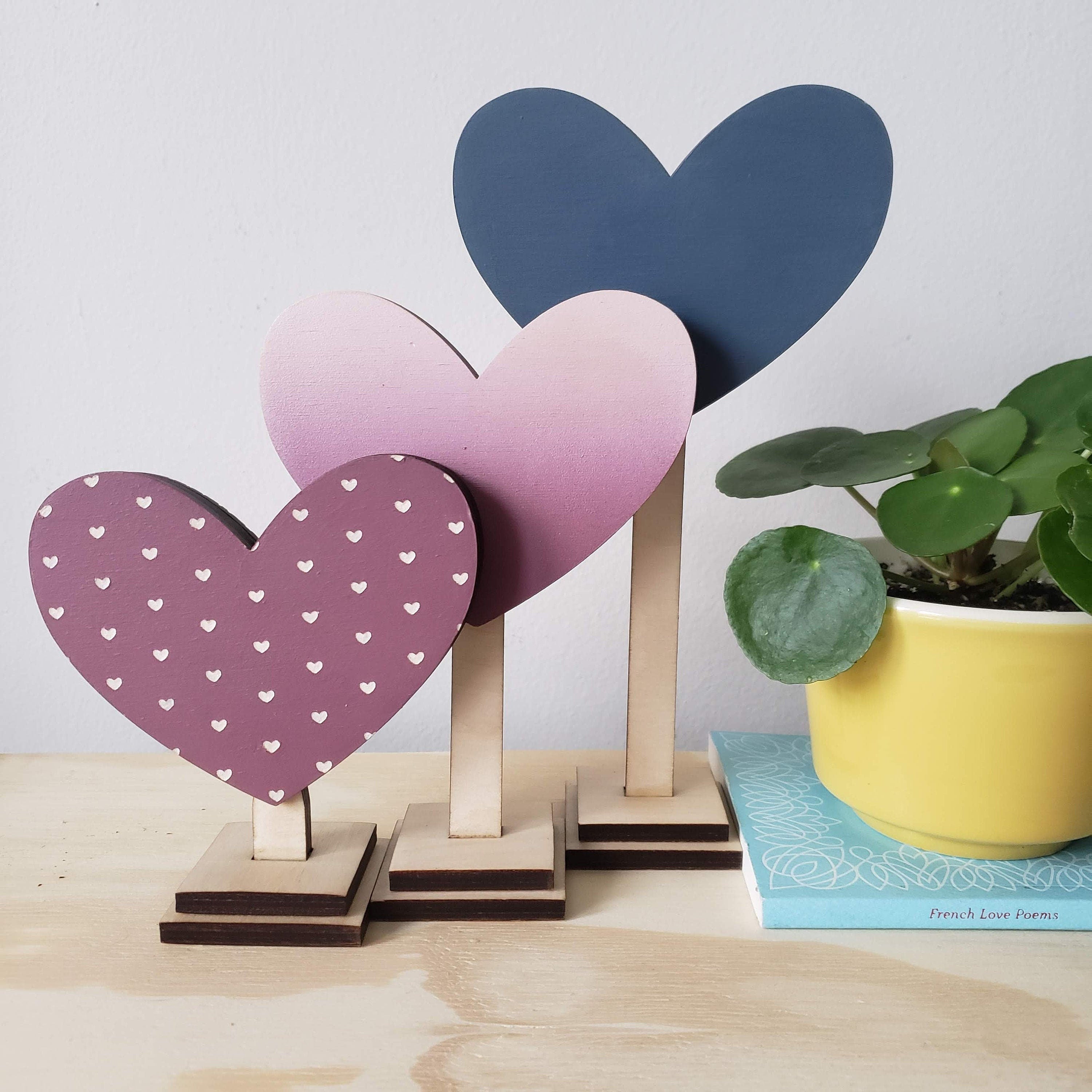 Wooden store heart shelf